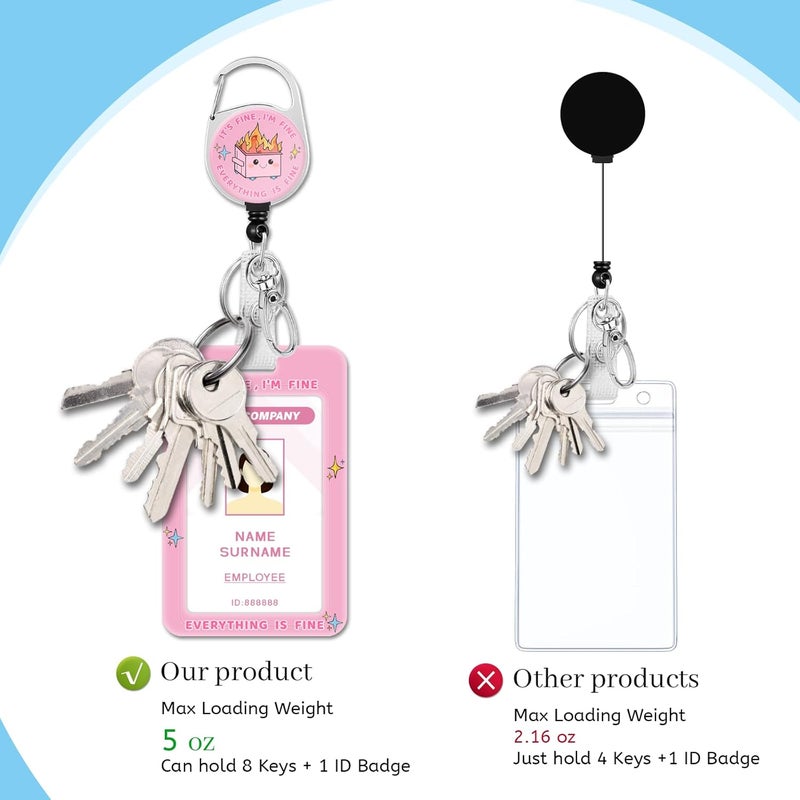 Hancynir Lanyards for Id Badges, Dumpster on Fire Badge Holder with Retractable Reel Clip, Funny Work Name Tags Keychain Lanyard ID Card Protector Cover Case for Women Teacher Nurse Doctor Office - Image 5